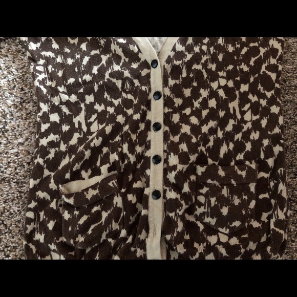 Volcom Leopard Print Cardigan Sweater - Picture 3 of 4